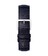 22 mm Navy Blue Croco Pattern Leather Watch Strap