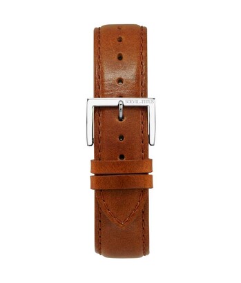 22 mm Brown Smooth Leather Watch Strap