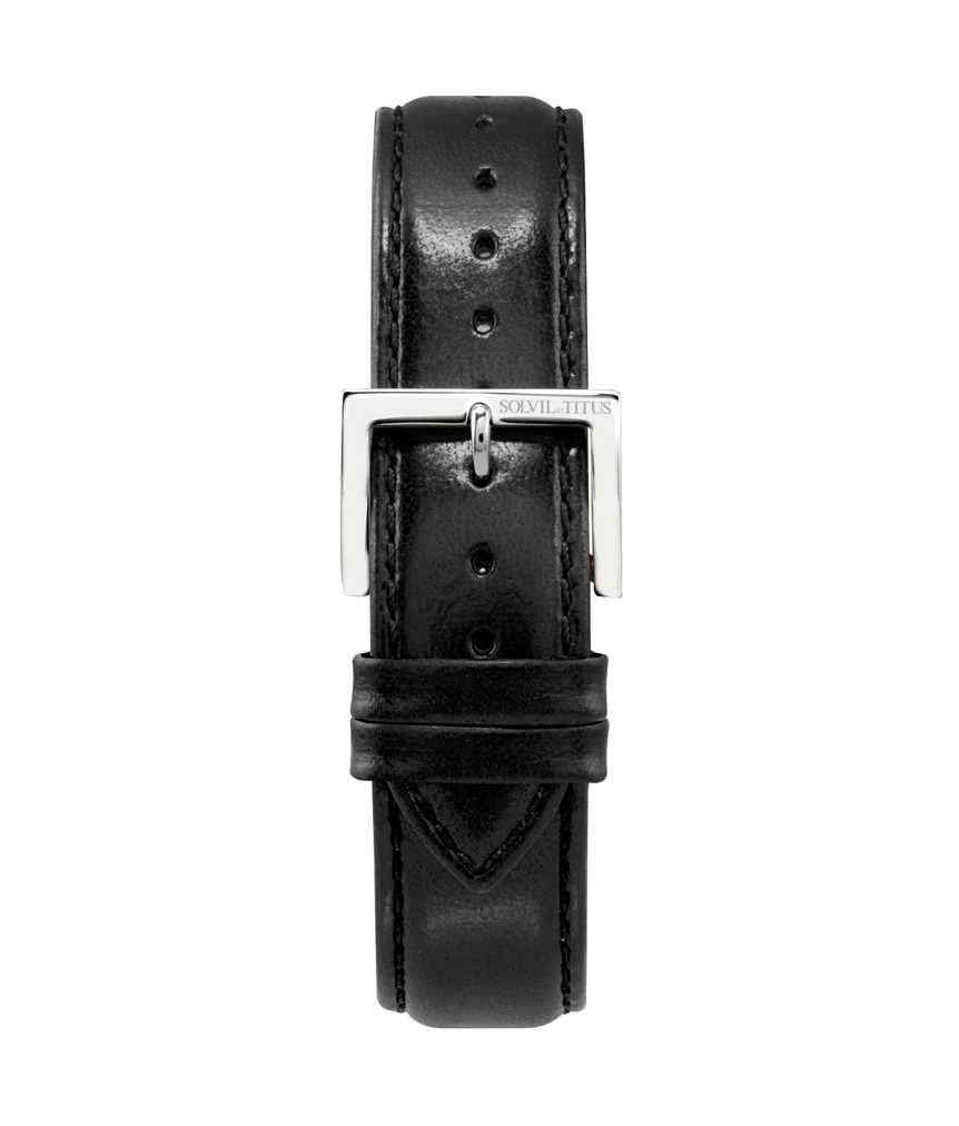20 mm Black Smooth Leather Watch Strap