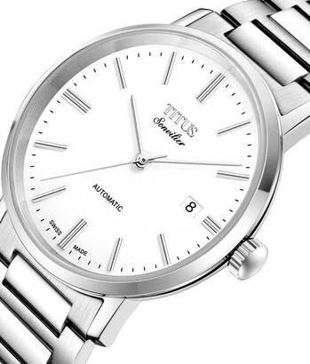 Sonvilier瑞士製三針日期顯示自動機械不鏽鋼腕錶