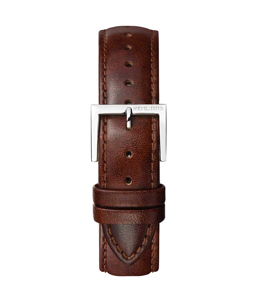 22 mm Chocolate Brown Smooth Leather Watch Strap