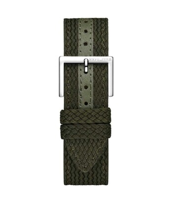 20 mm Military Green Nylon with Leather Watch Band