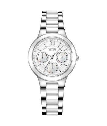 Fashionista Multi-Function Quar Stainless Steel with Ceramic Watch 