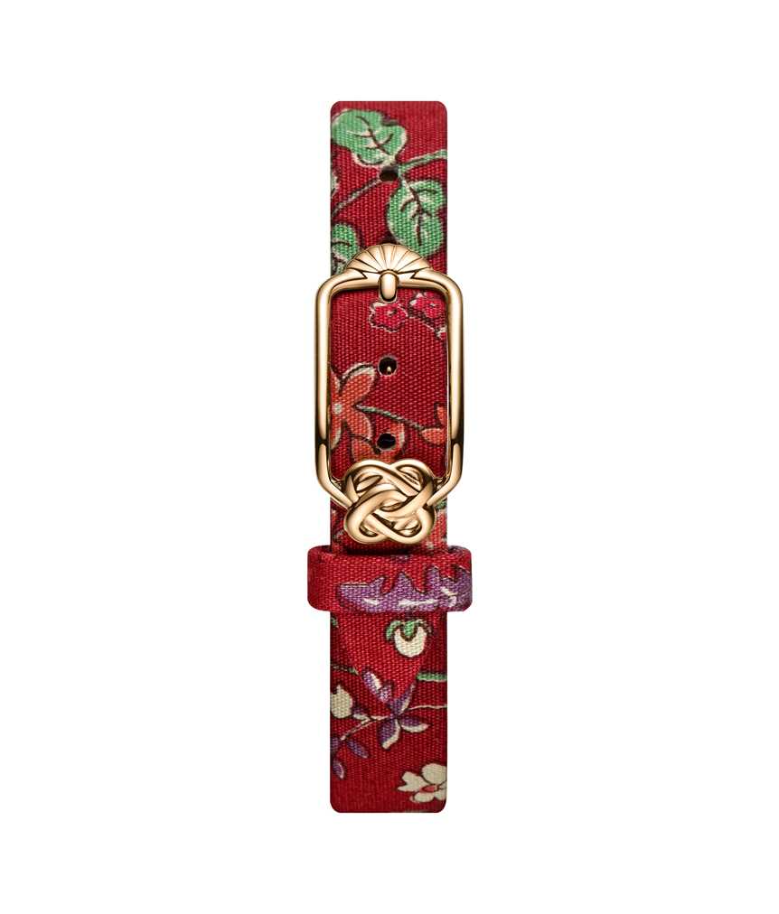 12 mm Cherry Floral Japanese Fabric Watch Strap