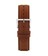 22 mm Brown Litchi Pattern Leather Watch Strap