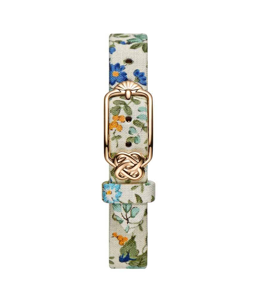12 mm Yellow Blue Floral Japanese Fabric Watch Strap
