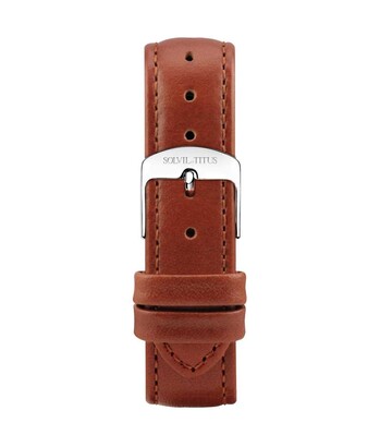 18 mm Orange Brown Smooth Leather Watch Strap