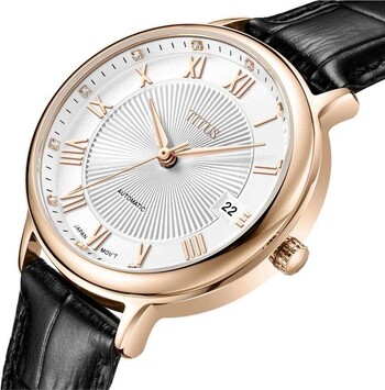 Exquisite 3 Hands Date Mechanical Leather Watch 