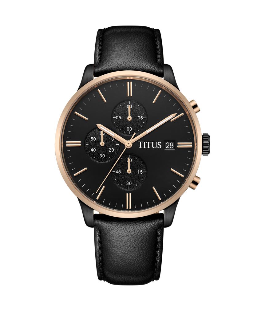 Modernist Chronograph Quartz Leather Watch 