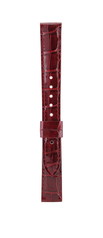 16 mm酒紅色鱷魚皮革錶帶