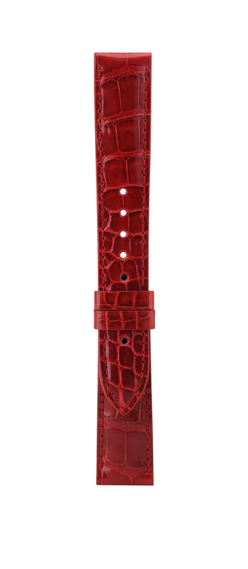 18 mm紅色鱷魚皮革錶帶