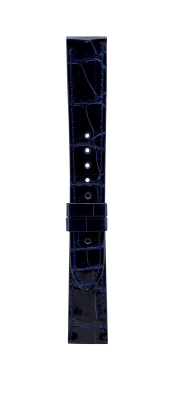 18 mm深藍色鱷魚皮革錶帶