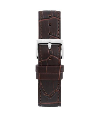 20 mm Brown Croco Pattern Leather Watch Strap