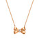 Ribbon Necklace, Sterling Silver, Rose-Gold Tone Plated 