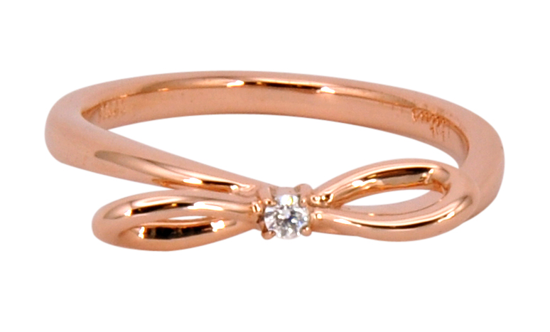 Solvil et Titus 16.2mm Bow Ring, Sterling Silver, Rose-Gold Tone Plated 