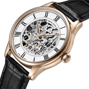 Enlight 3 Hands Mechanical Leather Watch 