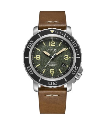 The Cape三針日期顯示自動機械皮革腕錶 (W06-03227-004)
