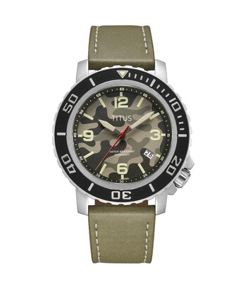 The Cape三針日期顯示自動機械皮革腕錶 