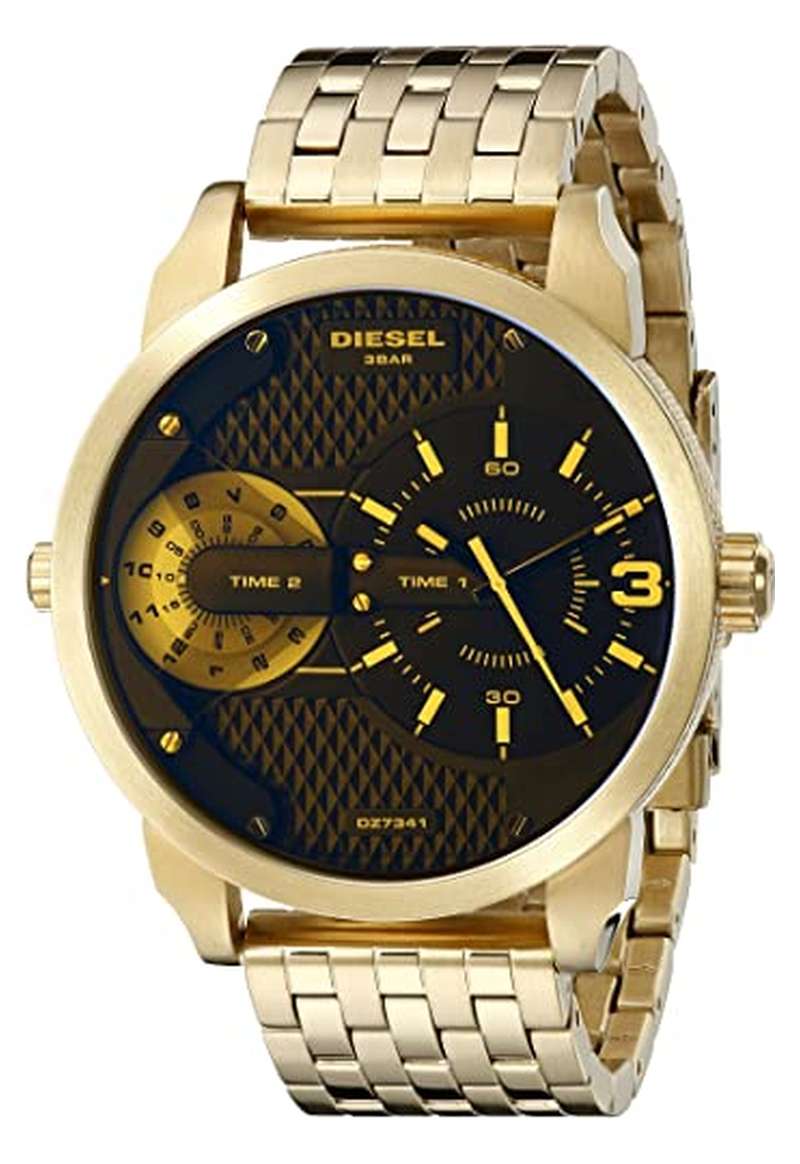 diesel 3 bar gold watch