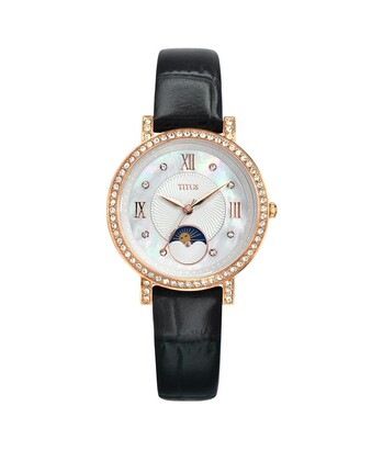 Fair Lady 3 Hands with Day Night Indicator Quartz Leather Watch 