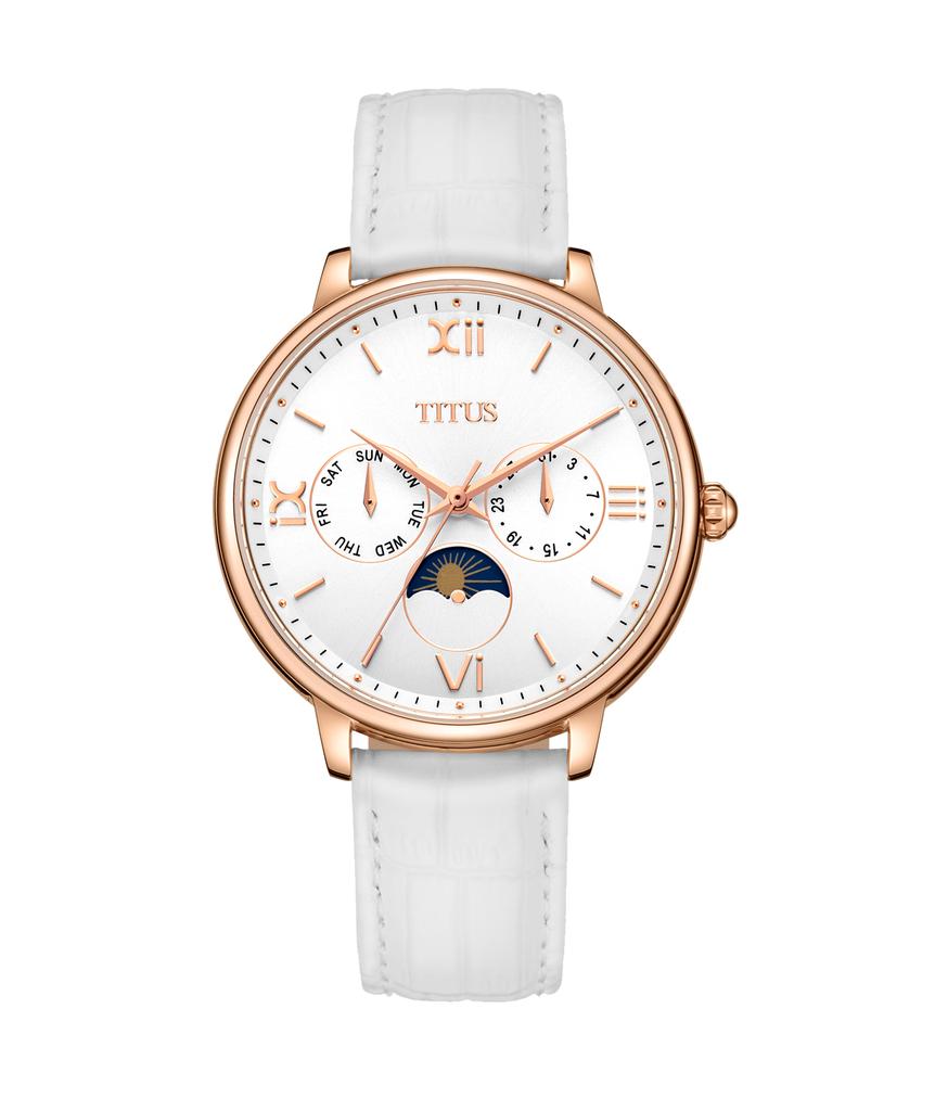 Fashionista Multi-Function with Day Night Indicator Quartz Leather Watch