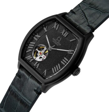 Barrique 3 Hands Mechanical Leather Watch 