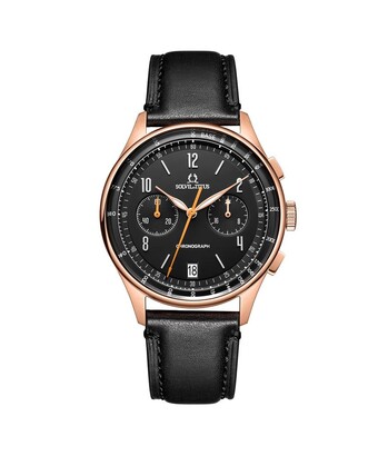 Modernist Chronograph Quartz Leather Watch 