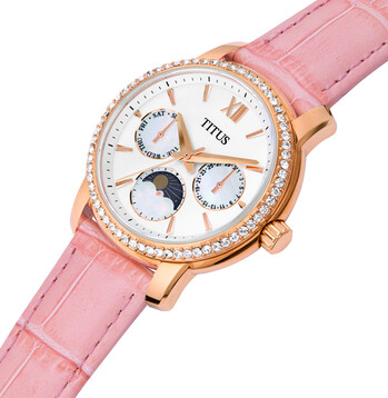 Devot Multi-Function with Day Night Indicator Quartz Leather Watch 