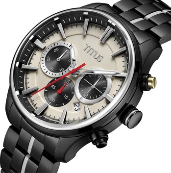 Saber計時石英不鏽鋼腕錶 
