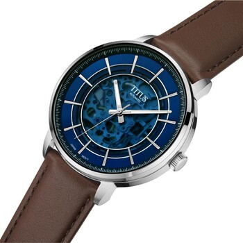 Enlight三針自動機械皮革腕錶 