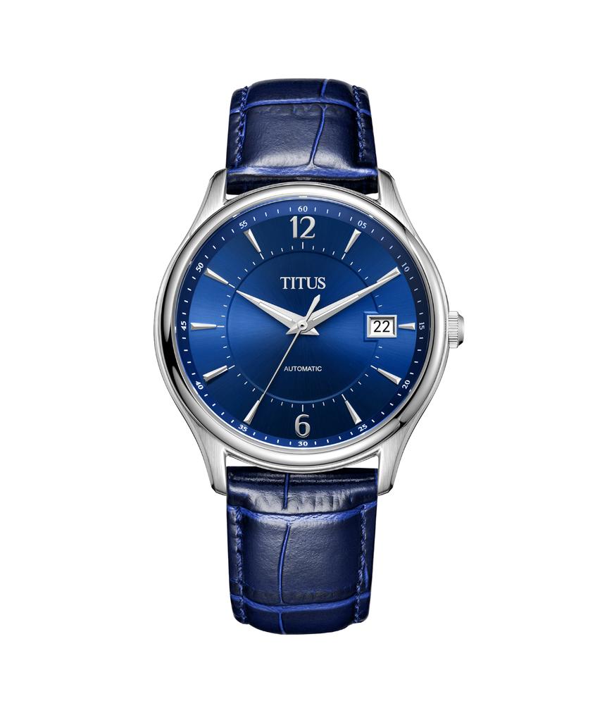 Exquisite 3 Hands Date Automatic Leather Watch 