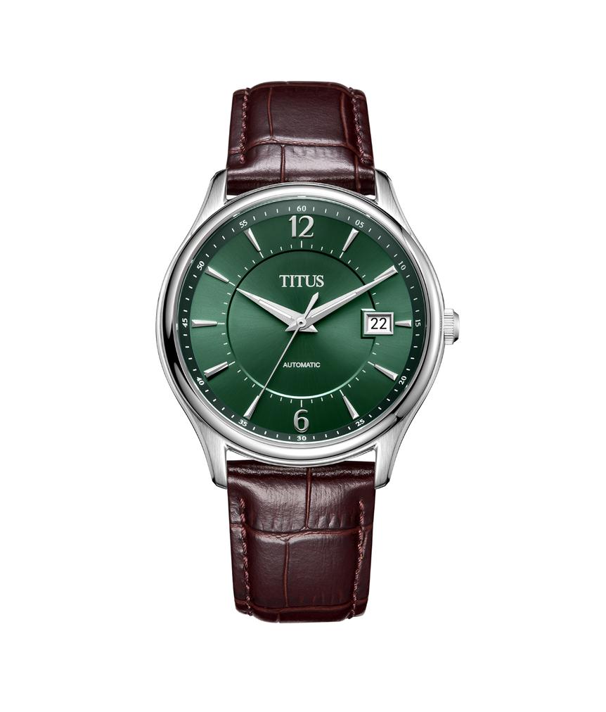 Exquisite 3 Hands Date Automatic Leather Watch 