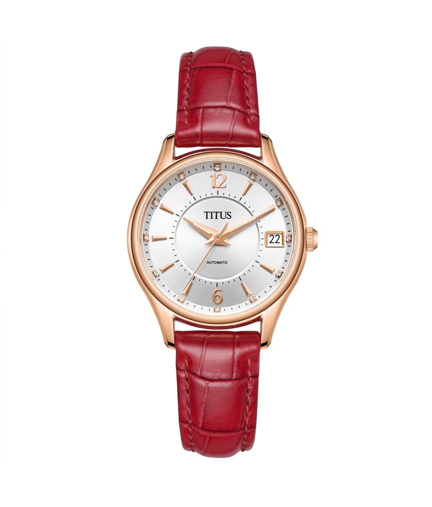 Exquisite 3 Hands Date Automatic Leather Watch 